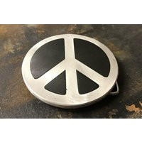 Peace Sign Custom Belt Buckle - Etched Metal With Gift For Hippie Of -Peace On Earth | Etsy (US)