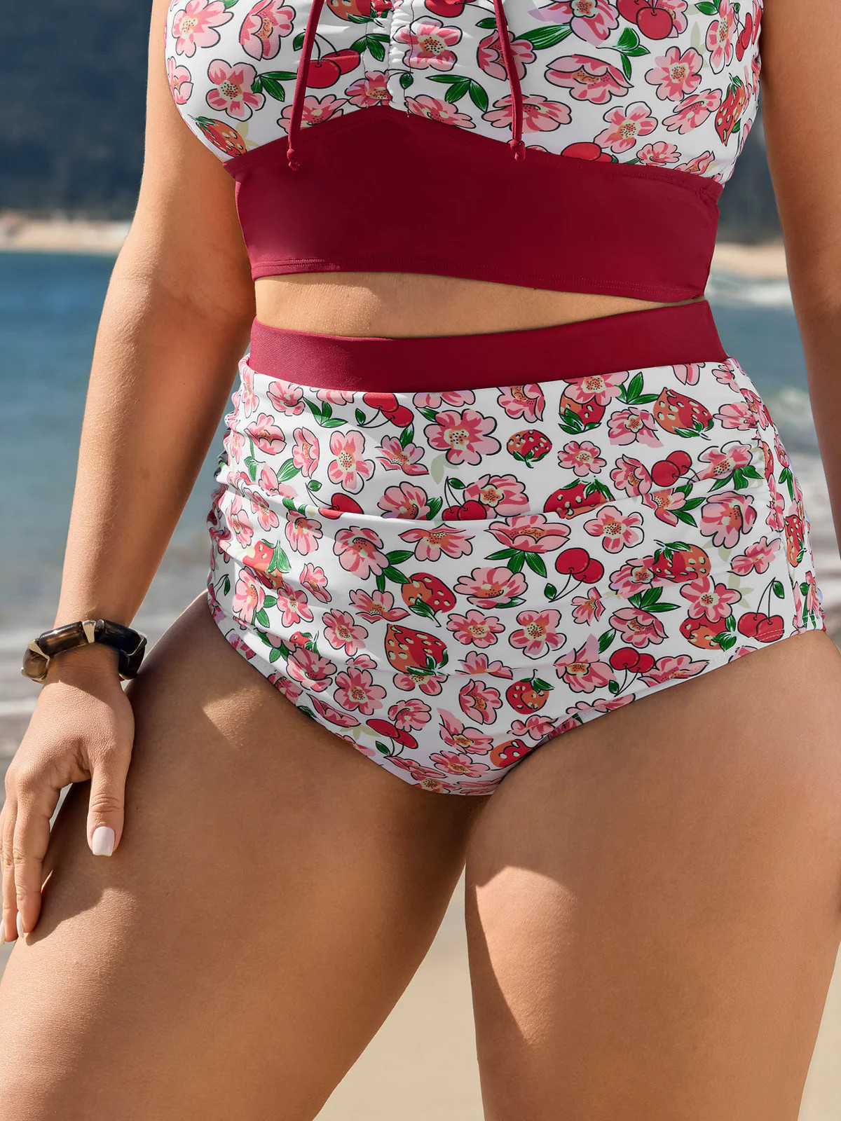 Floral Print Full-Hip Coverage Bikini Bottoms | Bloomchic