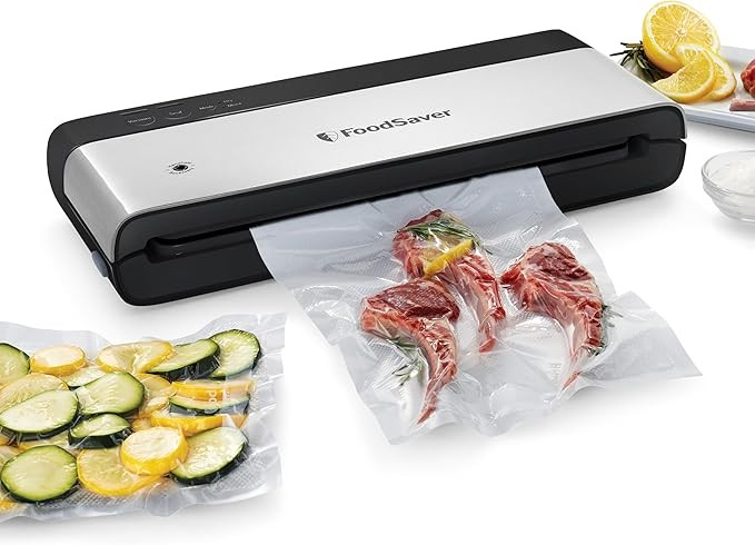 FoodSaver PowerVac Compact Vacuum Sealing Machine Stainless Steel & Black Vertical Storage VS0150... | Amazon (US)