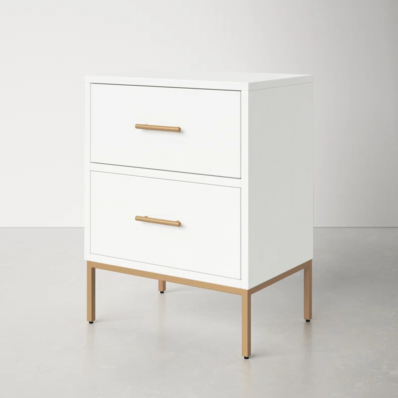 Amella 26'' Tall 2 - Drawer Nightstand in White | Wayfair North America
