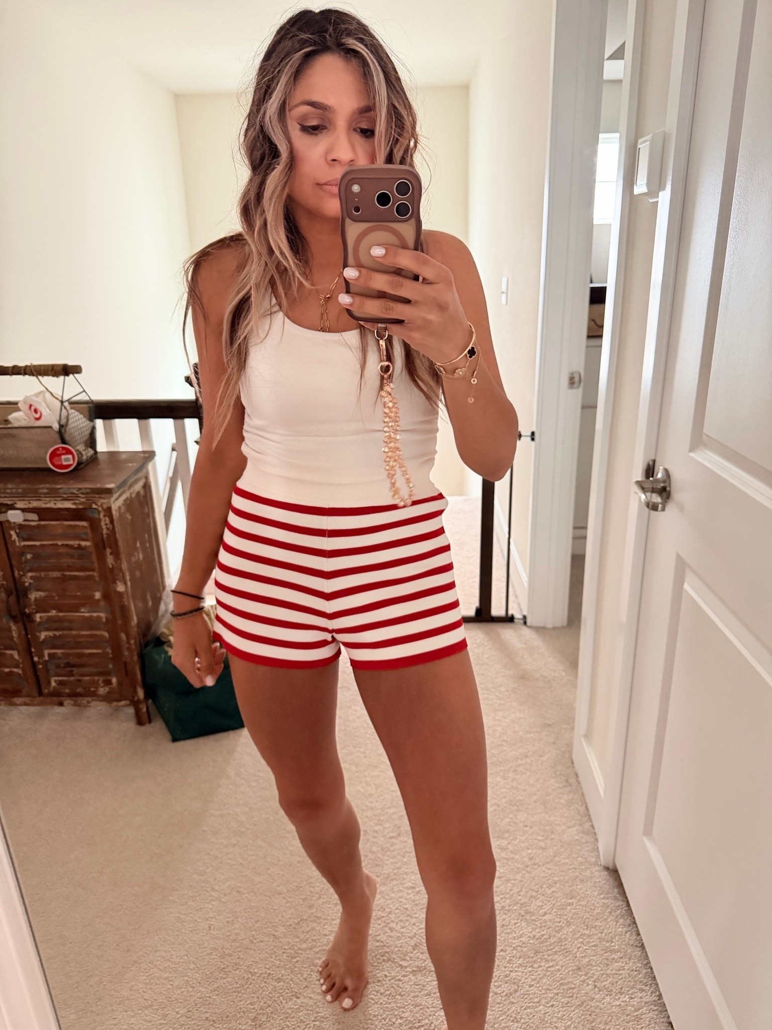 Love these micro mini striped shorts 
So cute for forth of July

#LTKdayinmylife #LTKgrwm #LTKootd