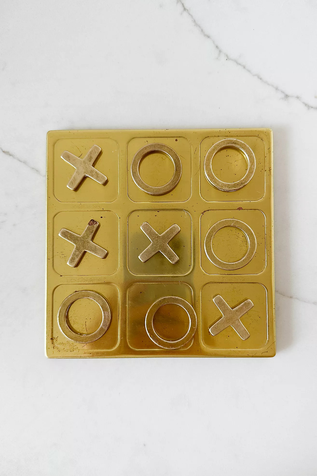 Old Flame Candle Co. Vintage 1960s Brass Tic Tac Toe Set | Anthropologie (US)