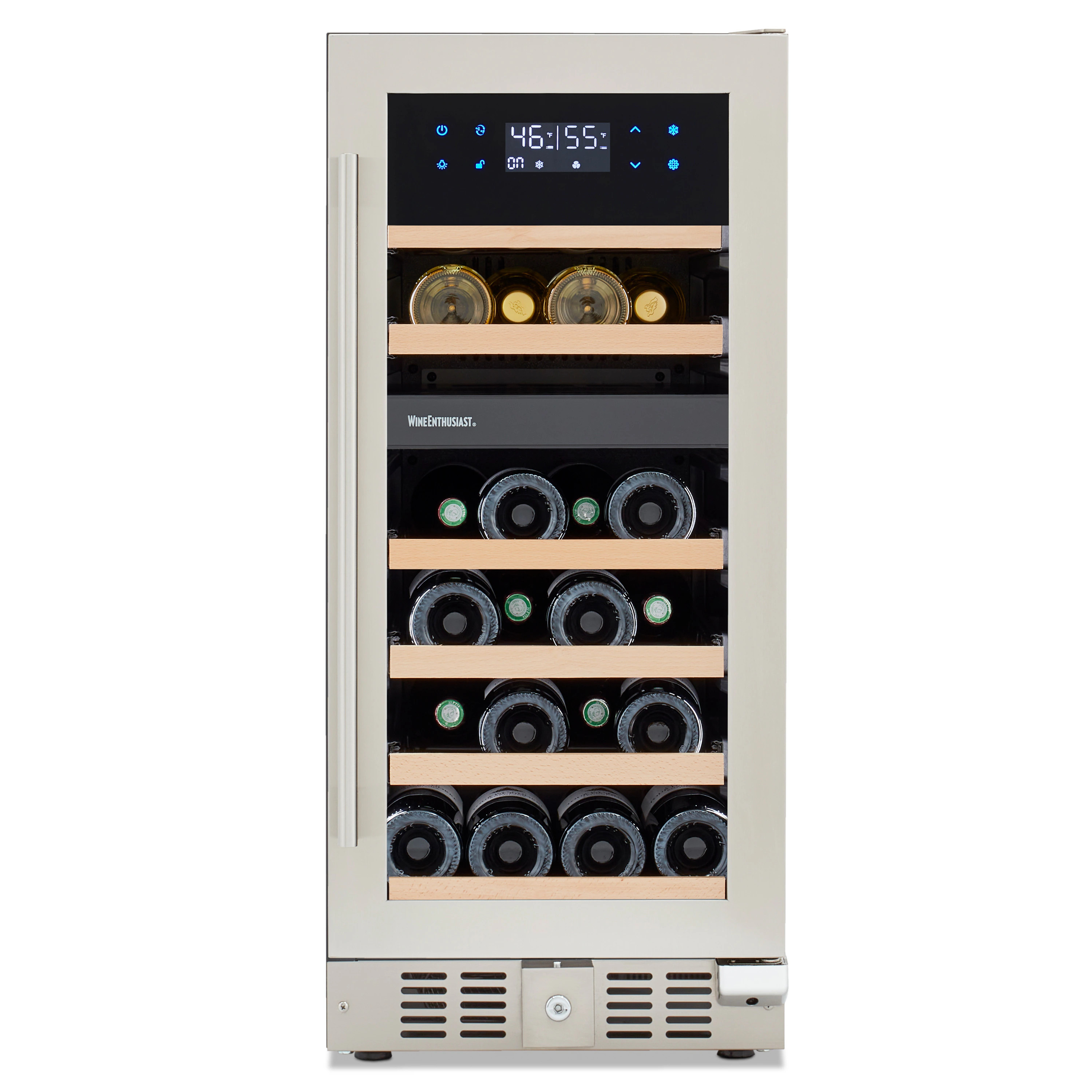 Wine Enthusiast 15-in W 29 -Bottles Stainless Steel Dual Zone Cooling Built-in/Freestanding Indoor Wine Cooler one_size | 236 01 29 03 | Lowe's