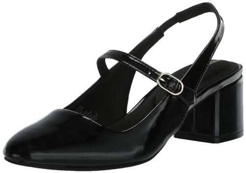 Anne Klein Women's Pia Heeled Sandal, Black Patent, 5.5 | Amazon (US)