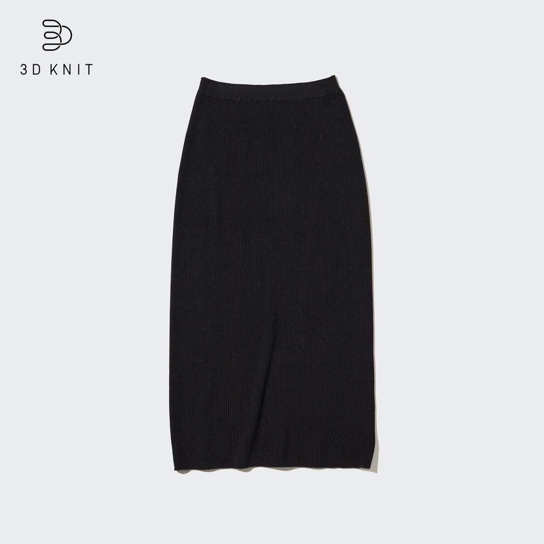 100% Cashmere 3D Knit Seamless Ribbed Skirt | UNIQLO (UK)