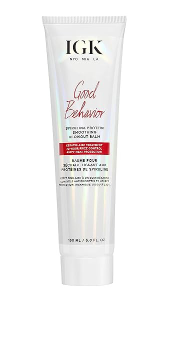 IGK GOOD BEHAVIOR Spirulina Protein Smoothing Blowout Balm, 5 fl. oz. | Amazon (US)