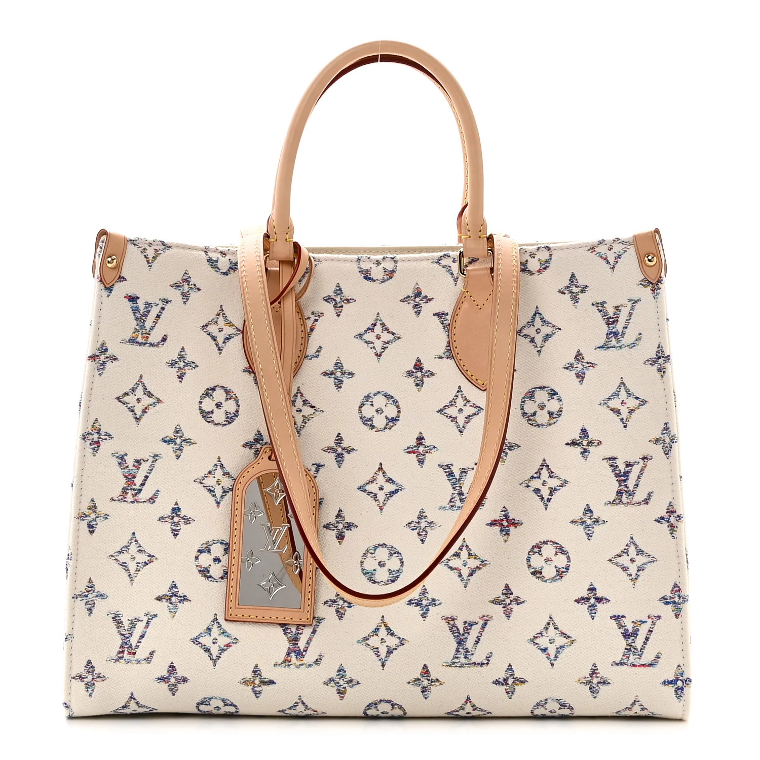 Monogram Jacquard Nautical Onthego MM Multicolor Beige | FASHIONPHILE (US)
