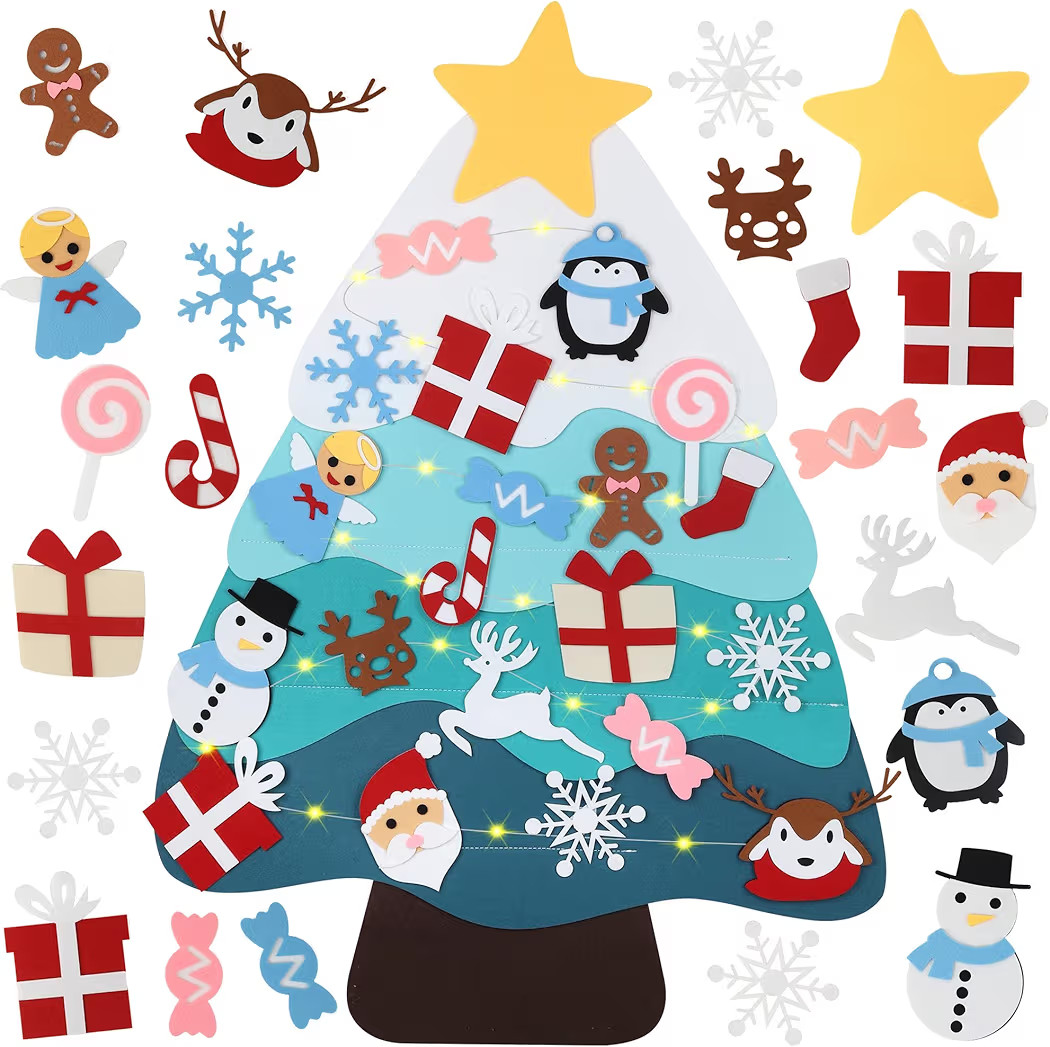 Lemrok ​​Montessori DIY Felt Christmas Tree for Toddlers, 3FT Wall Hanging Tree with 22 Detac... | Amazon (US)
