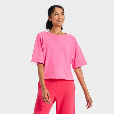 Women's Slub Boxy Short Sleeve Top - JoyLab™ | Target