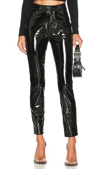 Faux Patent Leather Pant in Black | Revolve Clothing (Global)