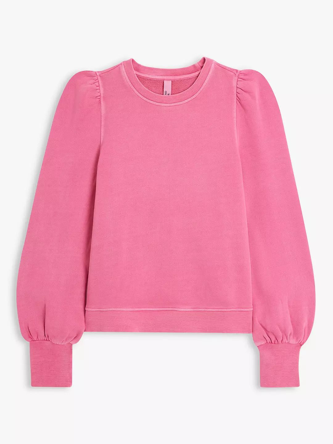 AND/OR Samantha Plain Gathered Sleeve Sweater, Pink | John Lewis (UK)