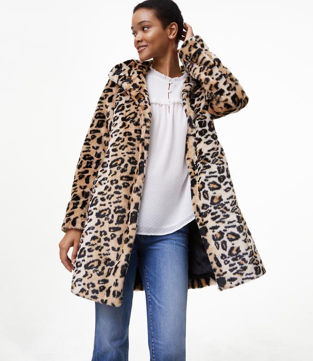 Leopard Faux Fur Coat | LOFT