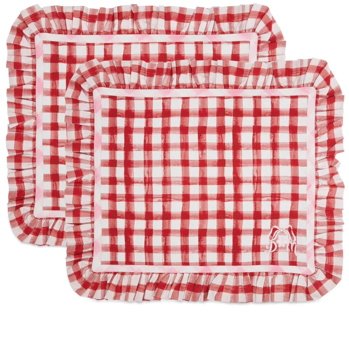 Damson Madder Women's 2 Set Ruffle Placemat Gingham Mix | END. Clothing