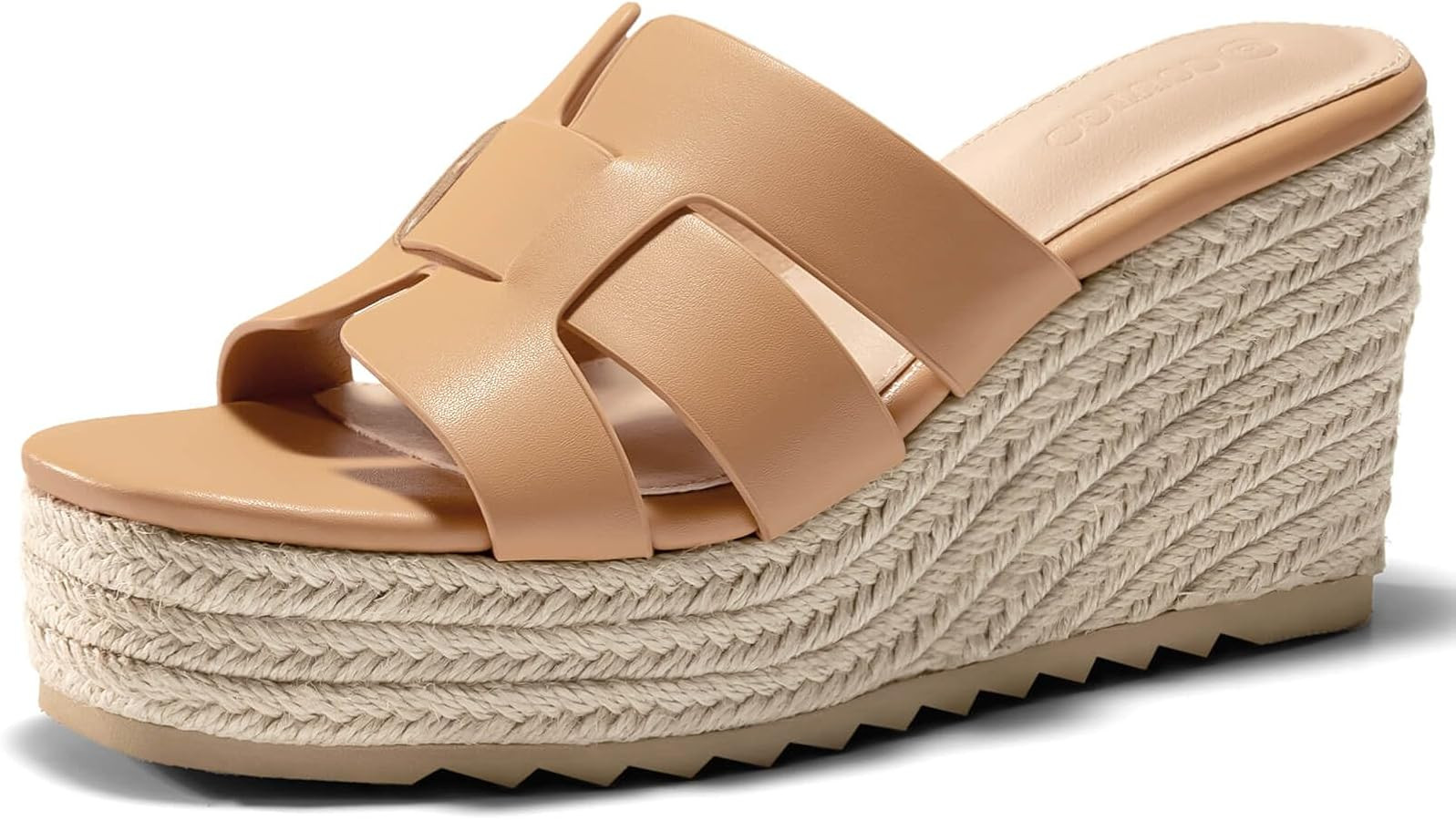 Coutgo Women's Wedge Sandals Platform Espadrille Heels Open Toe Strappy Slip On Casual Summer Sli... | Amazon (US)