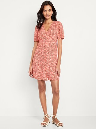 Button-Down Crepe Mini Dress | Old Navy (US)
