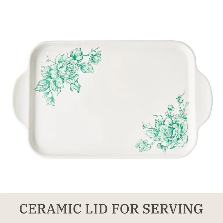 The Pioneer Woman Agatha Rectangular Baker with Platter Lid, 9" x 13" - Walmart.com | Walmart (US)