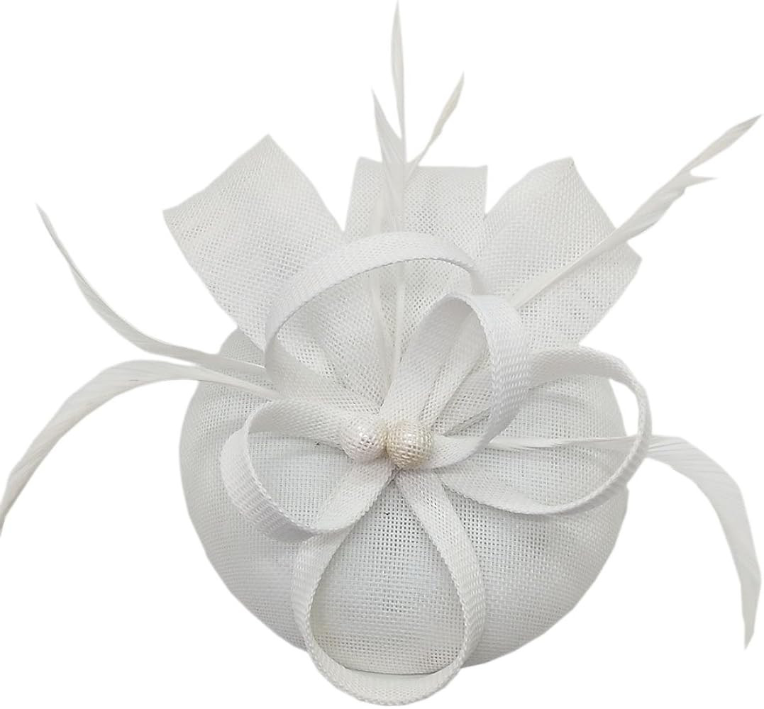 Women's Fascinator Hat Imitation Sinamay Feather Tea Party Pillbox Flower Derby | Amazon (US)