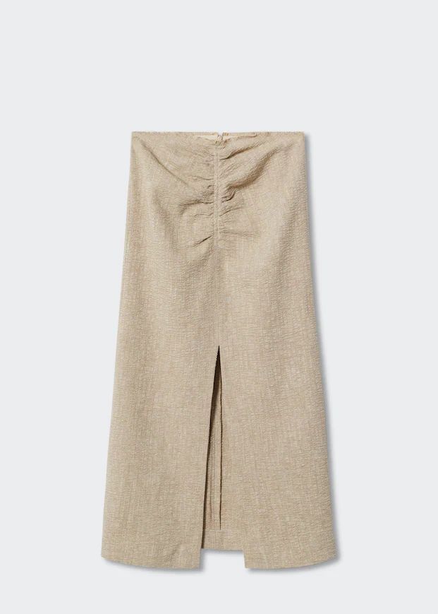 Linen pleated skirt | MANGO (UK)