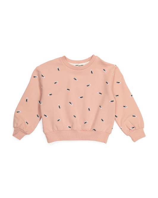 Toddler And Little Girls Sneakers Print Sweatshirt | TJ Maxx