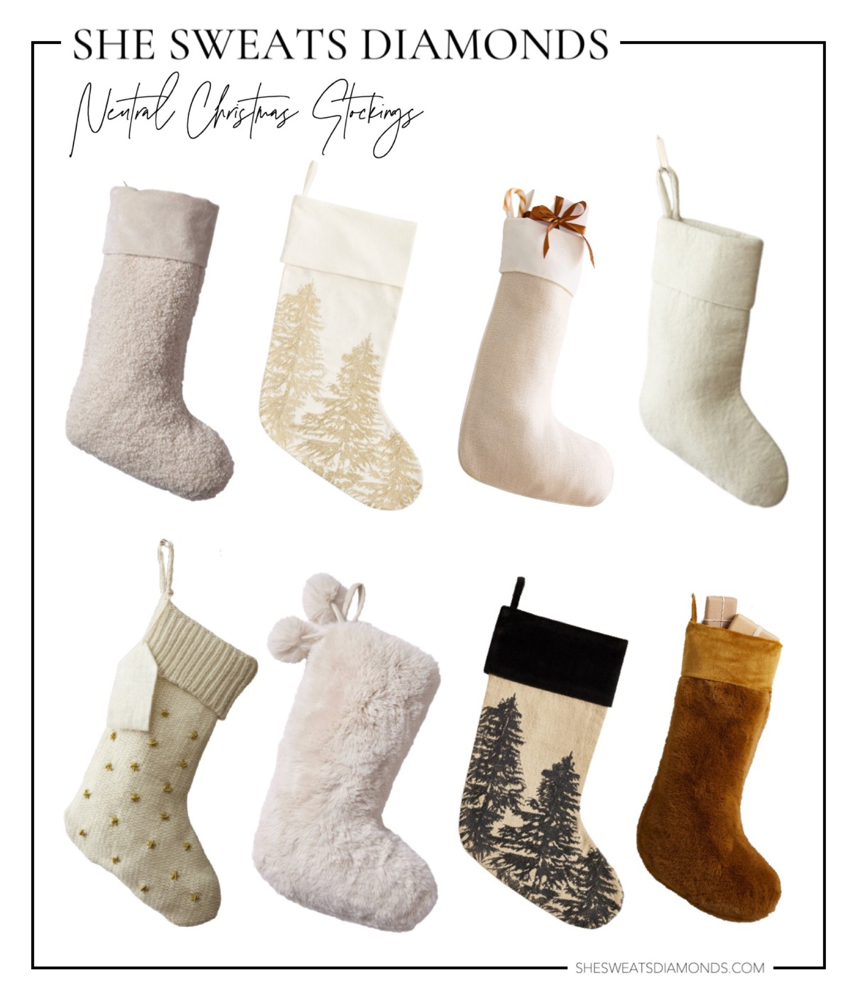 Sharing neutral Christmas stockings in various textures: Sherpa stockings, faux fur stockings, embroidered stockings, and velvet stockings!

#LTKSeasonal #LTKhome #LTKHoliday