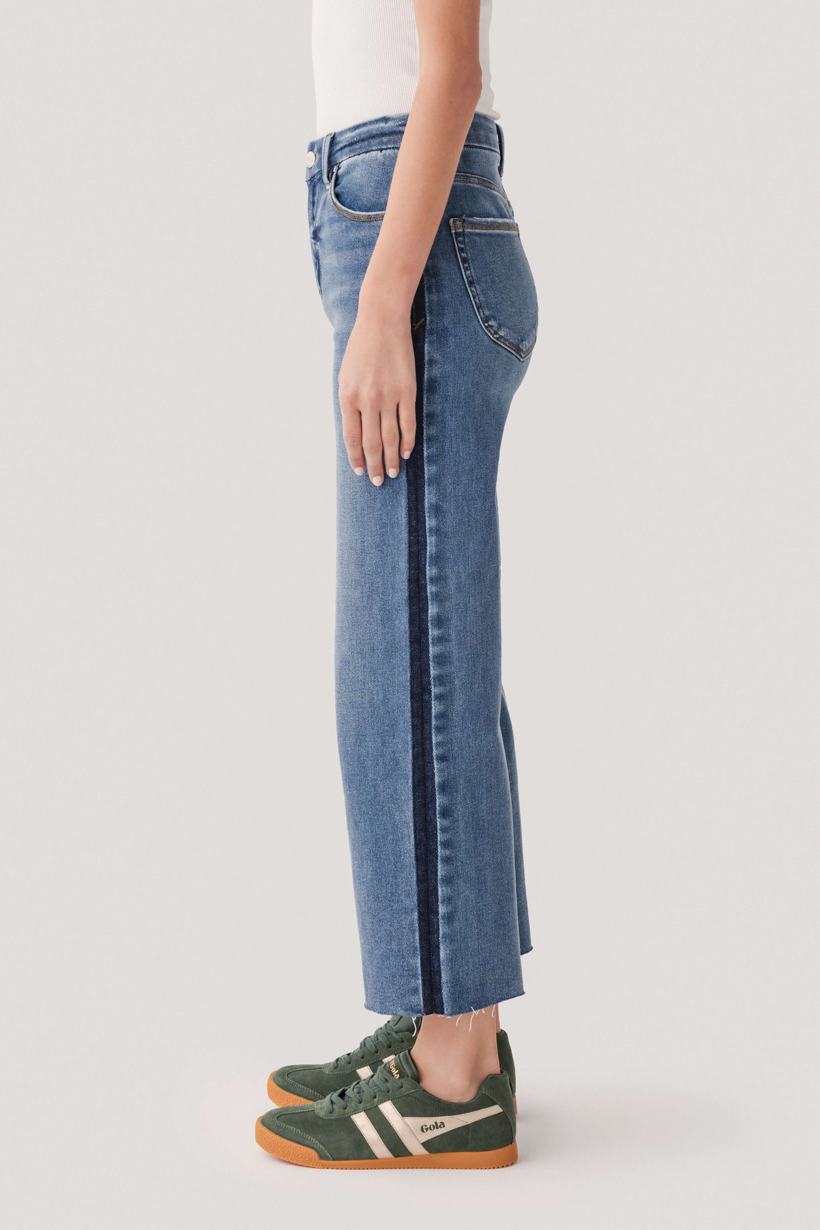 Risen Moxie Tuxedo Palazzo Crop Jeans | Social Threads