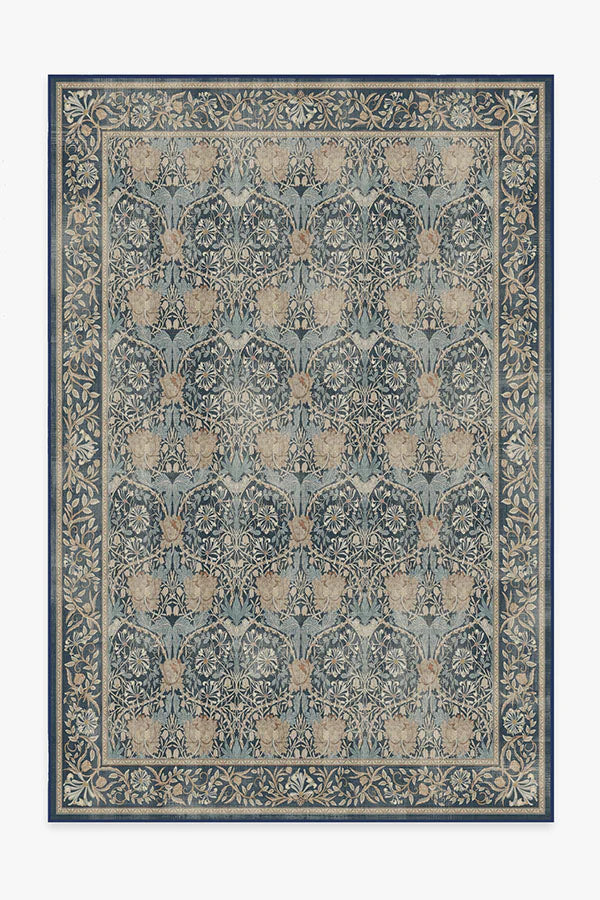 Morris & Co. Honeysuckle & Tulip Indigo Rug | Ruggable | Ruggable