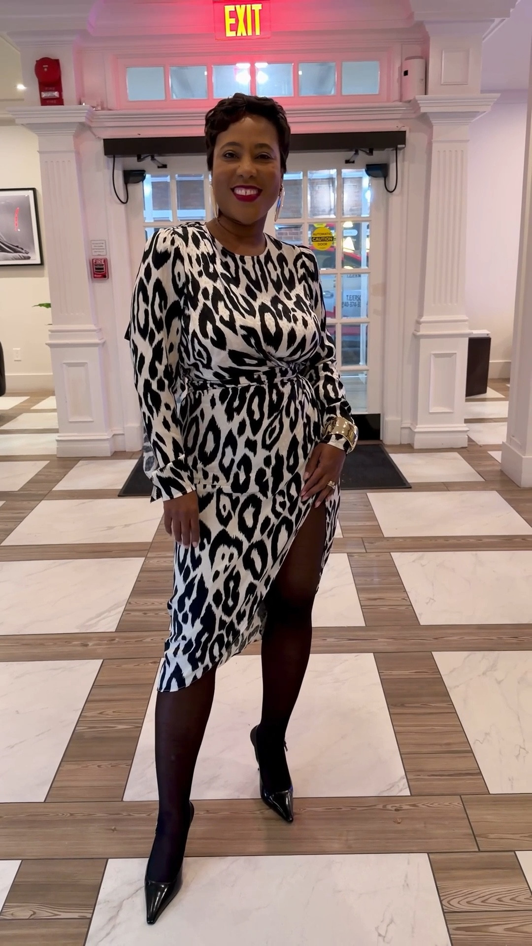 Looking for a sexy date night dress or an elevated cocktail dress this Rony Kobo midi dress is for you! I paired with black stockings and pumps for the cooler weather. I’m wearing a medium

Date night dress 
Cocktail party dress
After five dress 
Zebra print dress 

#LTKSeasonal #LTKOver40