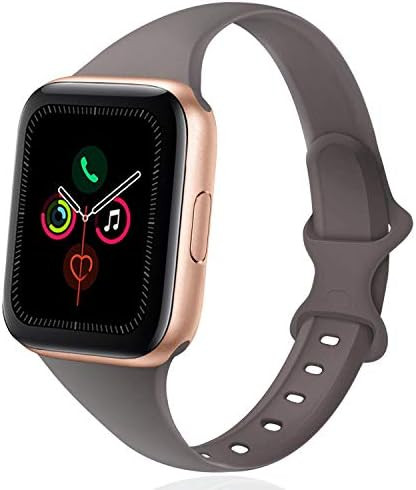 DYKEISS Sport Slim Silicone Band Compatible for Apple Watch Band 38mm 42mm 40mm 44mm, Thin Soft N... | Amazon (US)