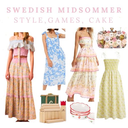 Celebrate summer like we did in Sweden with the traditional strawberry cake and pastel maxi dresses.  (My yellow tiered dress was from Saylor 2023 Pink Lemonade print. Google for options.) 

SWEDISH STRAWBERRY CAKE 

For the cake: 
1 cup unsalted butter, softened
1 cup sugar
1/4 cup light brown sugar
4 large eggs
1 Tablespoon vanilla extract
3 cups sifted all-purpose flour
1 Tablespoon baking powder
1/2 teaspoon salt
1 cup  buttermilk

For the cream cheese frosting:
8 ounces full-fat brick style cream cheese, softened 
1/2 cup unsalted butter, softened 
3 cups (350g) confectioners’ sugar
1 – 2 Tablespoons heavy cream
1 teaspoon vanilla extract
1 pinch salt


For the filling:
1/2 cup  strawberry jam
2 cups fresh strawberries

Instructions
Preheat the oven to 350°F Grease and lightly flour two cake pans. 

 Mix butter until creamy. Add both sugars, eggs, vanilla, and beat on medium speed until everything is combined. 

In a large bowl, mix together the flour, baking powder, and salt. Slowly add the dry ingredients to the wet ingredients. Add the milk. 

Bake for about 25 minutes or until a toothpick inserted in the center comes out clean. Remove from the oven and allow to cool completely before assembling the cake.

For the frosting:

Beat cream cheese and butter together. Add confectioners’ sugar, 1 or 2 Tablespoons cream, vanilla extract and salt. 

For the filling and assembling the cake:

Trim the tops off the cake layers to create a flat surface. Evenly cover one layer with the jam, then add a layer of sliced strawberries, and one layer of cream cheese frosting. Do the same with second layer then cover the entire top with strawberries. 

#LTKSeasonal #LTKStyleTip #LTKFamily