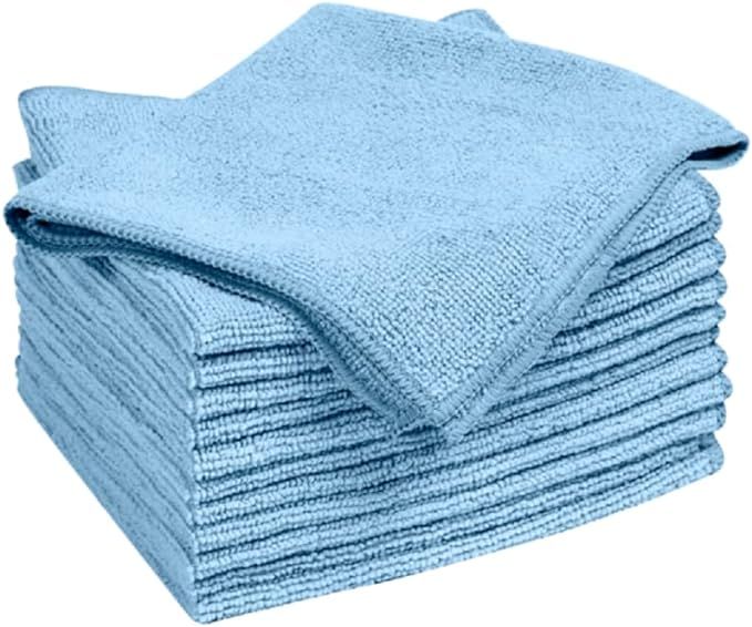 Quickie Microfiber Cleaning Cloth 14 X 14 inch, Blue, 12 Pack, All-Purpose Towel/Wiper for Multi-... | Amazon (US)