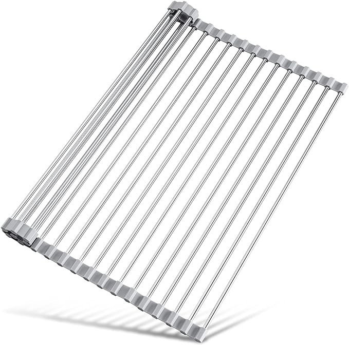 Tomorotec 17.7" x 15.5" Roll Up Dish Drying Rack Over Sink Drying Rack Sink Cover Kitchen Sink Ac... | Amazon (US)