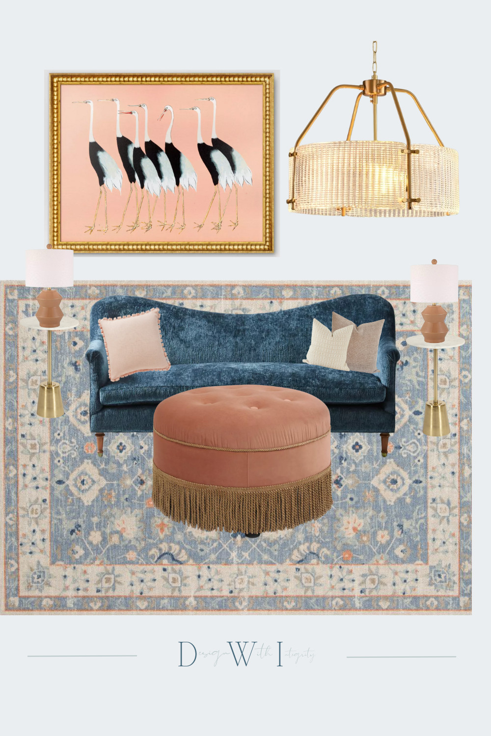 Vintage Glam Living Room Mood Board | Velvet, Tassels & Timeless Charm


Bring on the drama and charm! This living room mood board blends vintage elegance with playful personality. A curvy deep navy velvet sofa steals the show, paired with a fringed blush ottoman that oozes old Hollywood glam. The blush and blue palette is grounded by a traditional rug with soft patterns that tie it all together. Brass accents, sculptural lamps, and that whimsical crane artwork bring a fresh twist to a timeless aesthetic. Whether you're styling a lounge, parlor, or cozy corner, this look is all about curated color, luxe texture, and conversation-starting details.

Shop the look now or save it to inspire your next living room refresh!


#LivingRoomMoodBoard #VelvetSofa #VintageInspiredDecor #GlamInteriors #EclecticStyle #LivingRoomDesign #ColorfulInteriors #InteriorDesignInspo #OldHollywoodStyle #TraditionalWithATwist #FringeFurniture #LivingRoomRemodel #StatementArt #ShopTheLook #LTKHome #BoldAndBeautiful #InteriorMoodboard #HomeStyleInspo #DesignWithIntegrity 

 #LTKHome