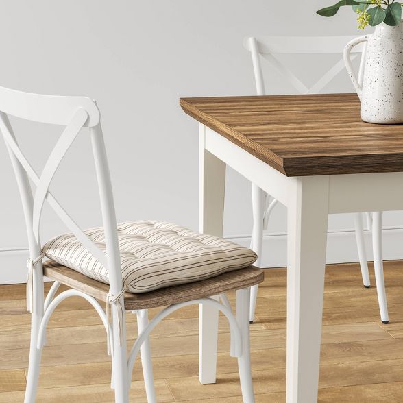 Cotton Striped Chair Pad Black/Natural - Threshold™ | Target