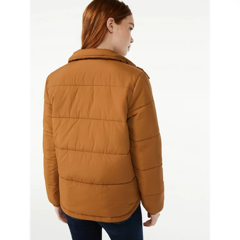 Free Assembly Women's Quilted Puffer Jacket - Walmart.com | Walmart (US)