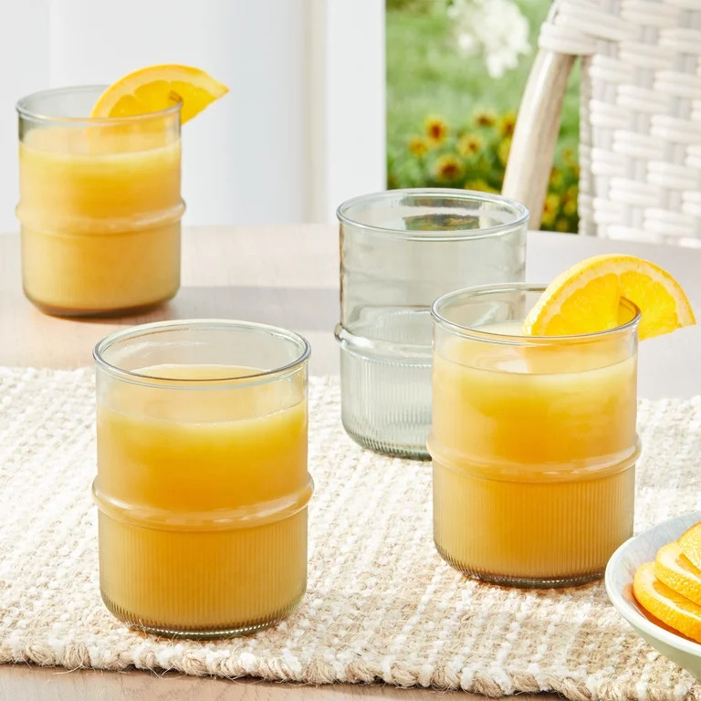 Better Homes & Gardens 4-Piece Green Ribbed Tritan Short Tumbler Set | Walmart (US)