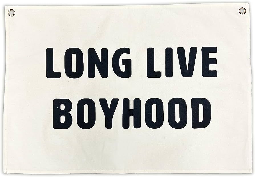 Long Live Boyhood Banner Canvas 20 in x 30 in - Nursery Decor for Boys and Toddler Room Decor for... | Amazon (US)