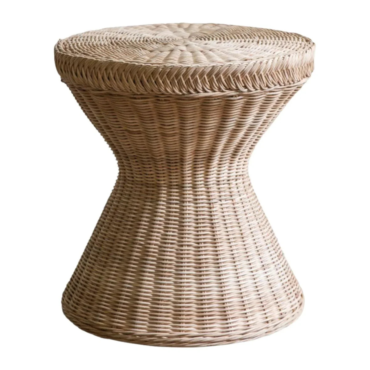 Braided Chatham Hourglass Wicker Side Table | The Well Appointed House, LLC