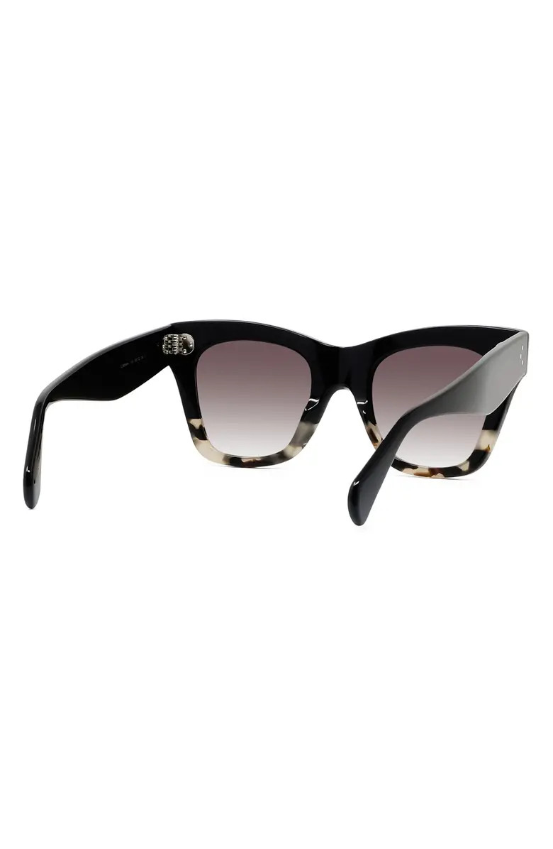 50mm Gradient Bold 3 Dot Cat Eye Sunglasses | Nordstrom