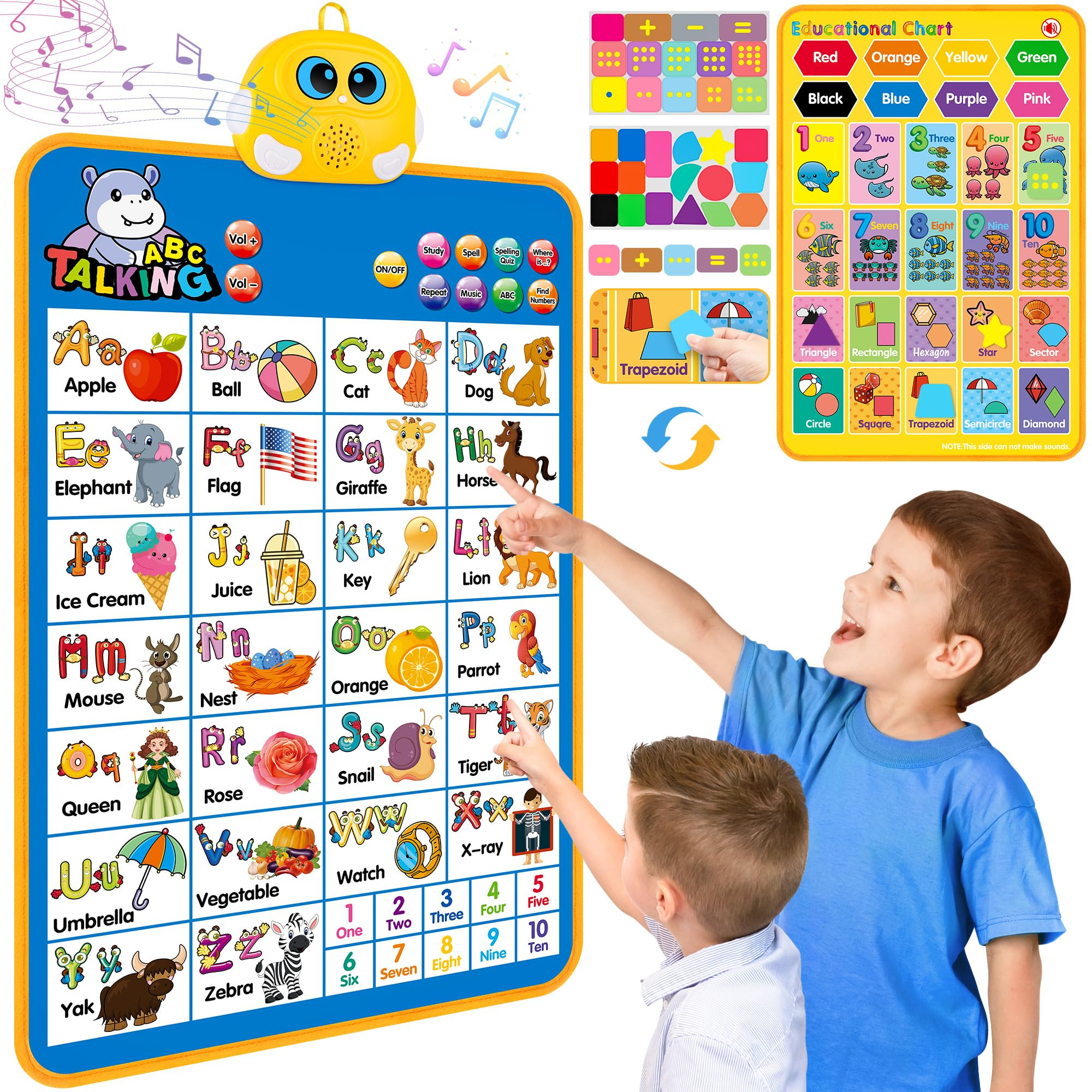 Electronic Alphabet Wall Chart, Talking ABC, 123s, Music Poster, Kids Learning Toys for Toddlers ... | Amazon (US)