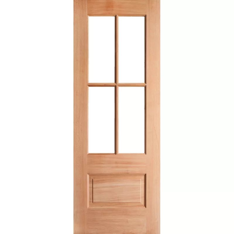 Unfinished Veneered Mahogany Prehung Front Entry Door by Prestige Door | Wayfair North America