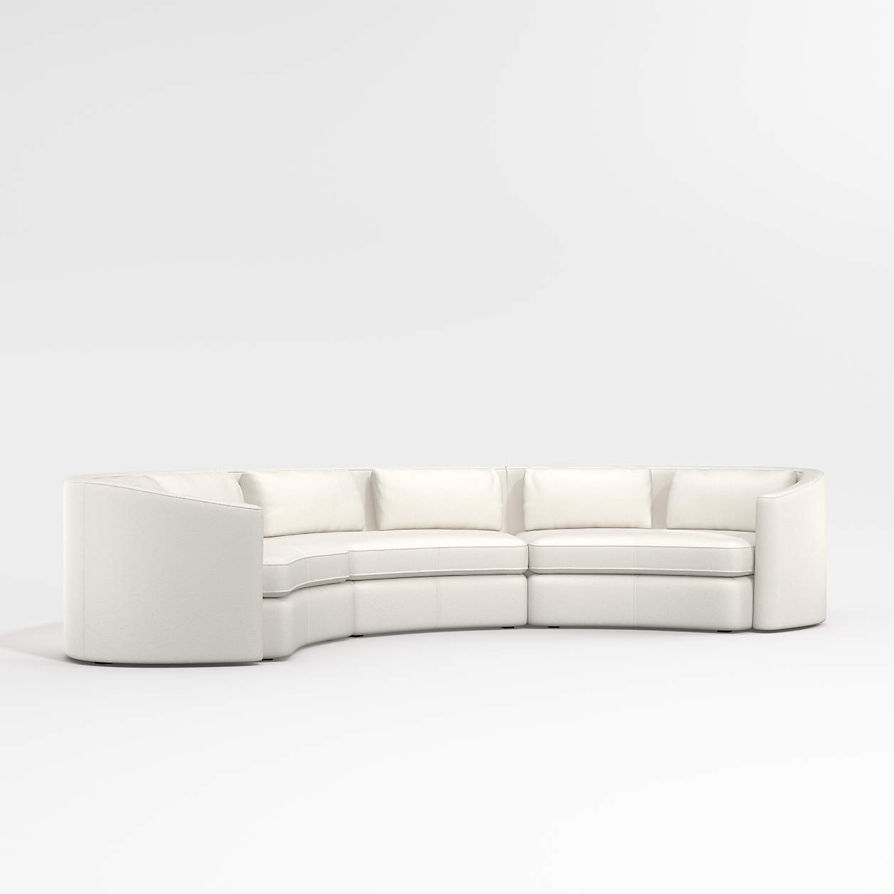 Nouveau 3-Piece Curved Sectional Sofa + Reviews | Crate & Barrel | Crate & Barrel