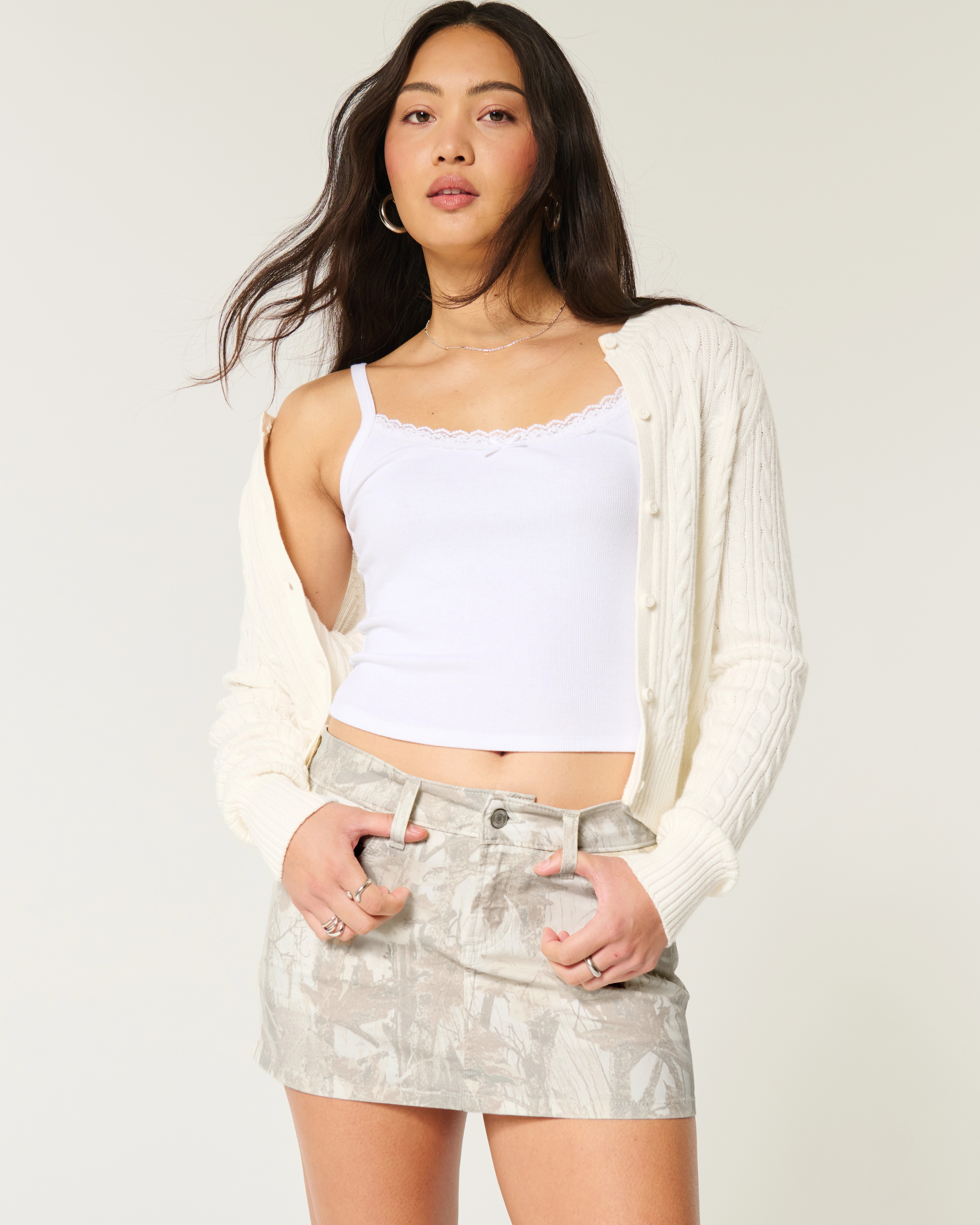 Low-Rise Camo Twill Mini Skort | Hollister (US)