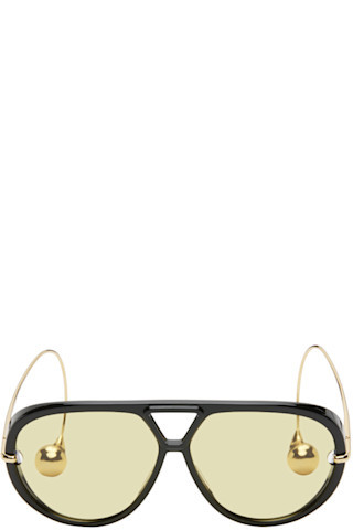 Black Drop Aviator Sunglasses | SSENSE