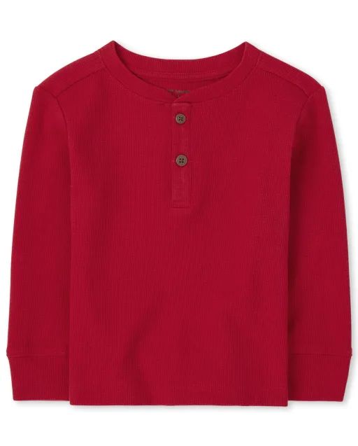 Baby And Toddler Boys Long Sleeve Thermal Henley Top | The Children's Place  - CLASSICRED | The Children's Place