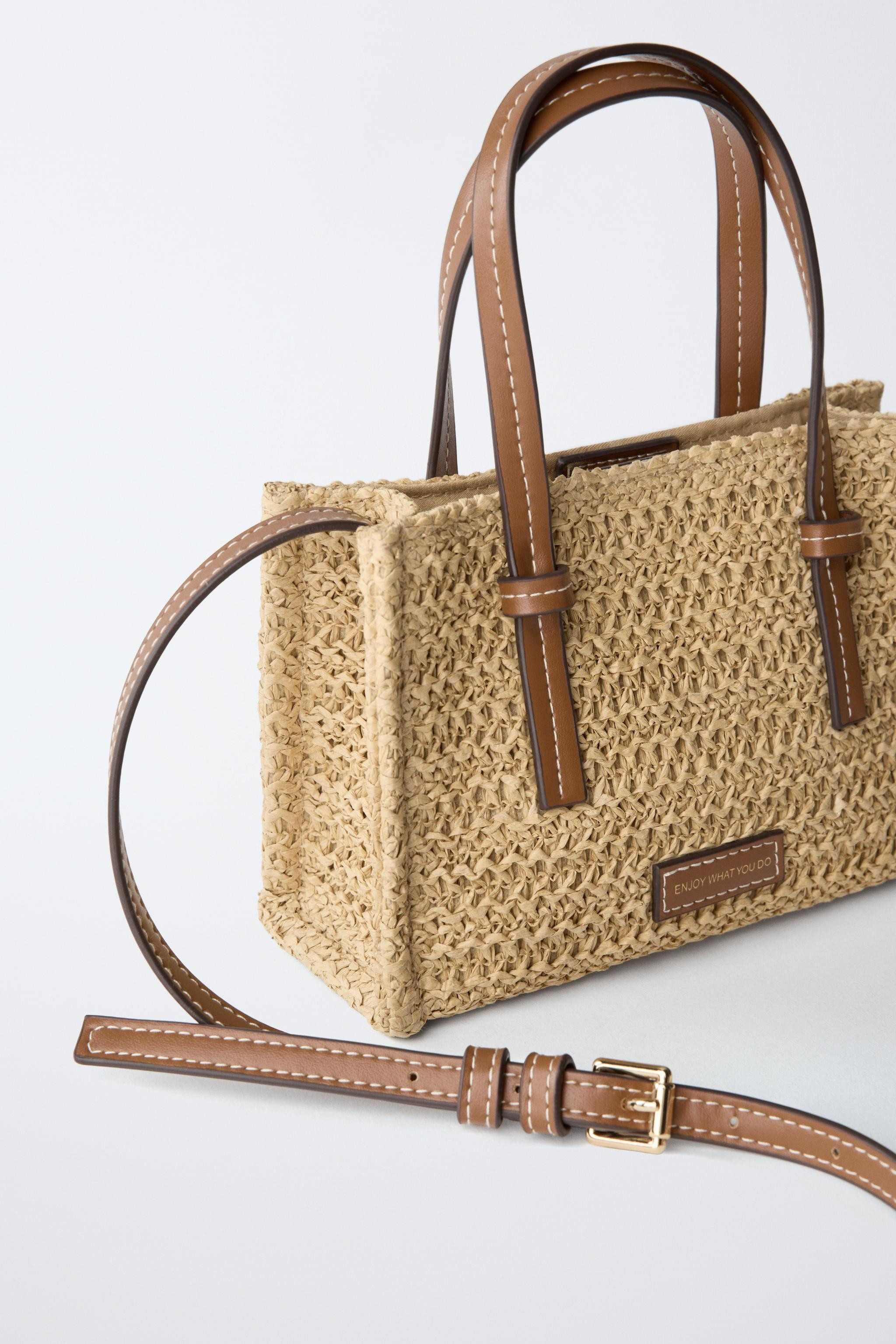 RAFFIA EFFECT CROSSBODY BAG | Zara US