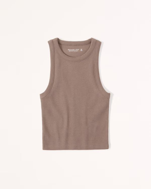 Essential Rib High-Neck Tank | Abercrombie & Fitch (US)