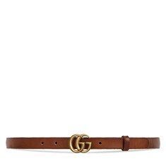 Leather belt with double G buckle | Gucci (US)