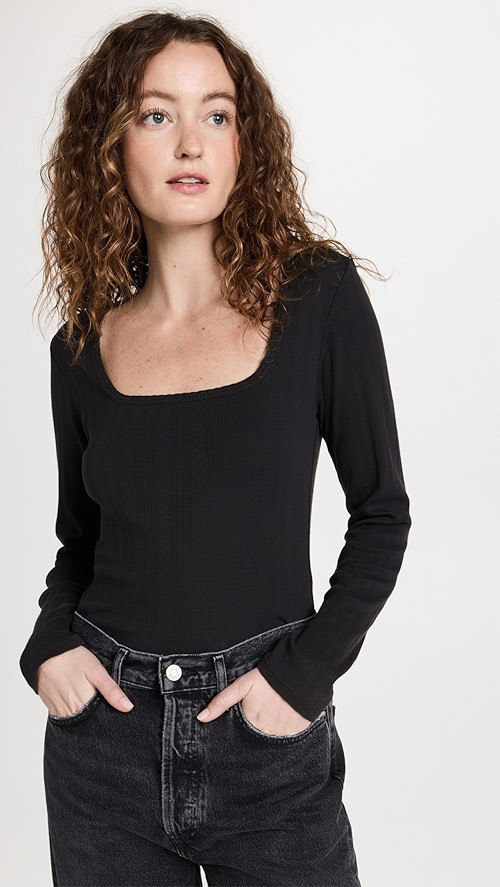 Scoop Neck Honey Long Sleeve Tee | Shopbop