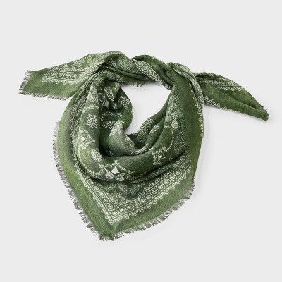 Floral Detail Paisley Bandana Scarf - Universal Thread™ Dark Green | Target