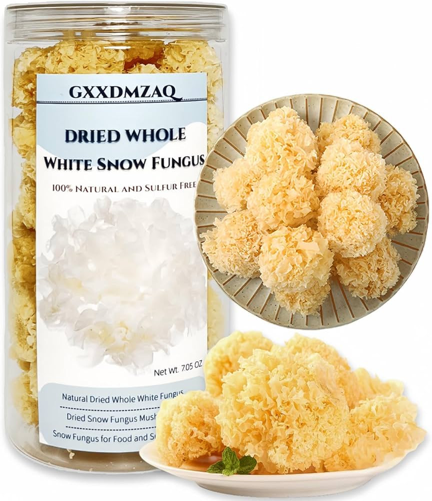 7.05 oz Dried White Fungus (Tremella Mushroom) - Rootless Snow Fungus | Amazon (US)